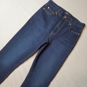 7 for all Mankind Women Size 29 Luxe The High Waist Ankle Skinny Jeans Slim Blue